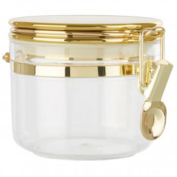 3pcs Gozo Small Gold Clear Plastic Canister