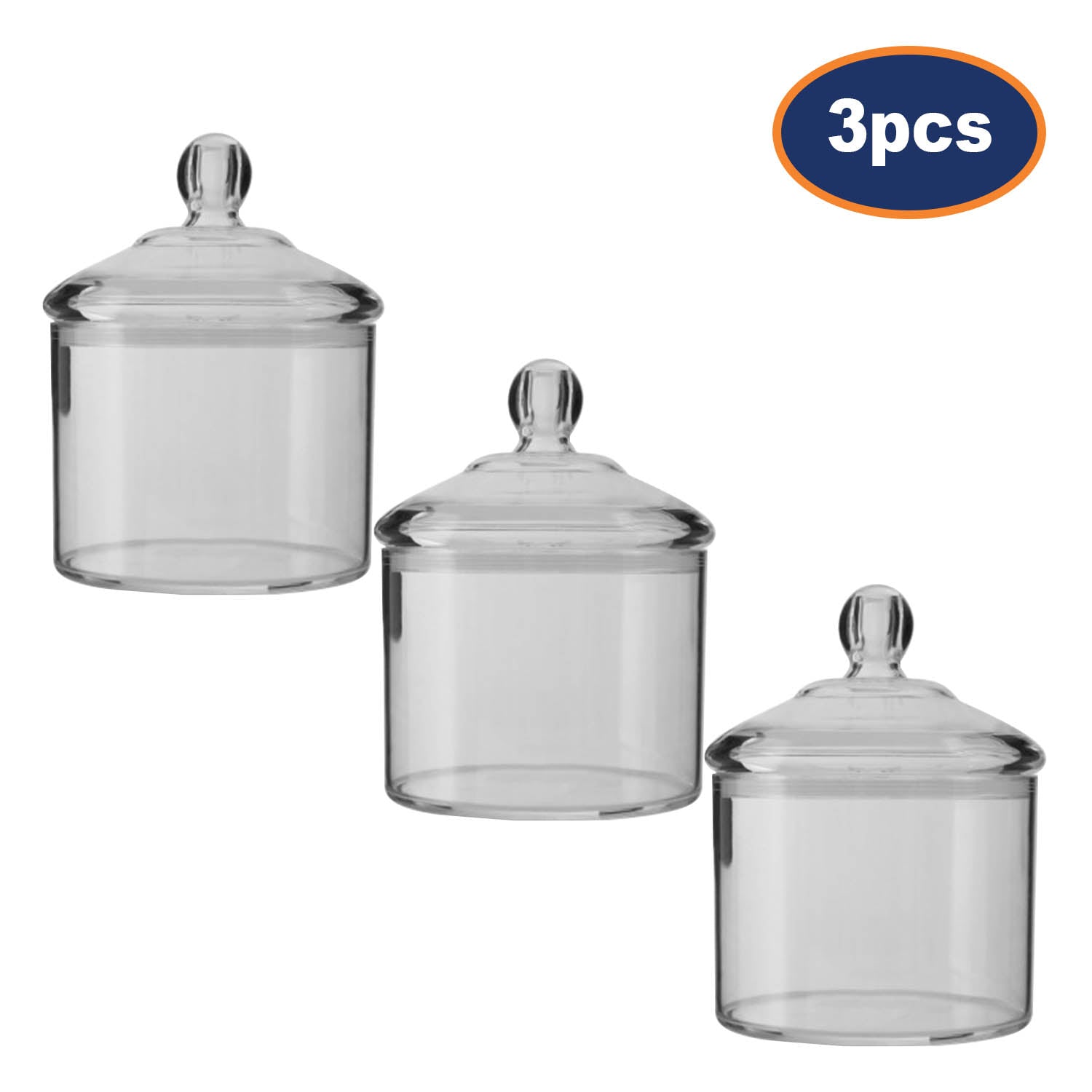 3pcs Gozo Large Transparent Food Storage Canister with Lid