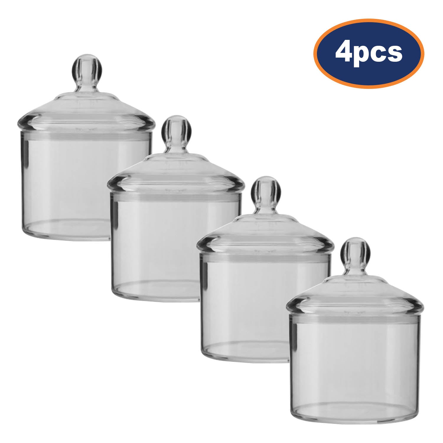 4pcs Gozo Large Transparent Food Storage Canister with Lid