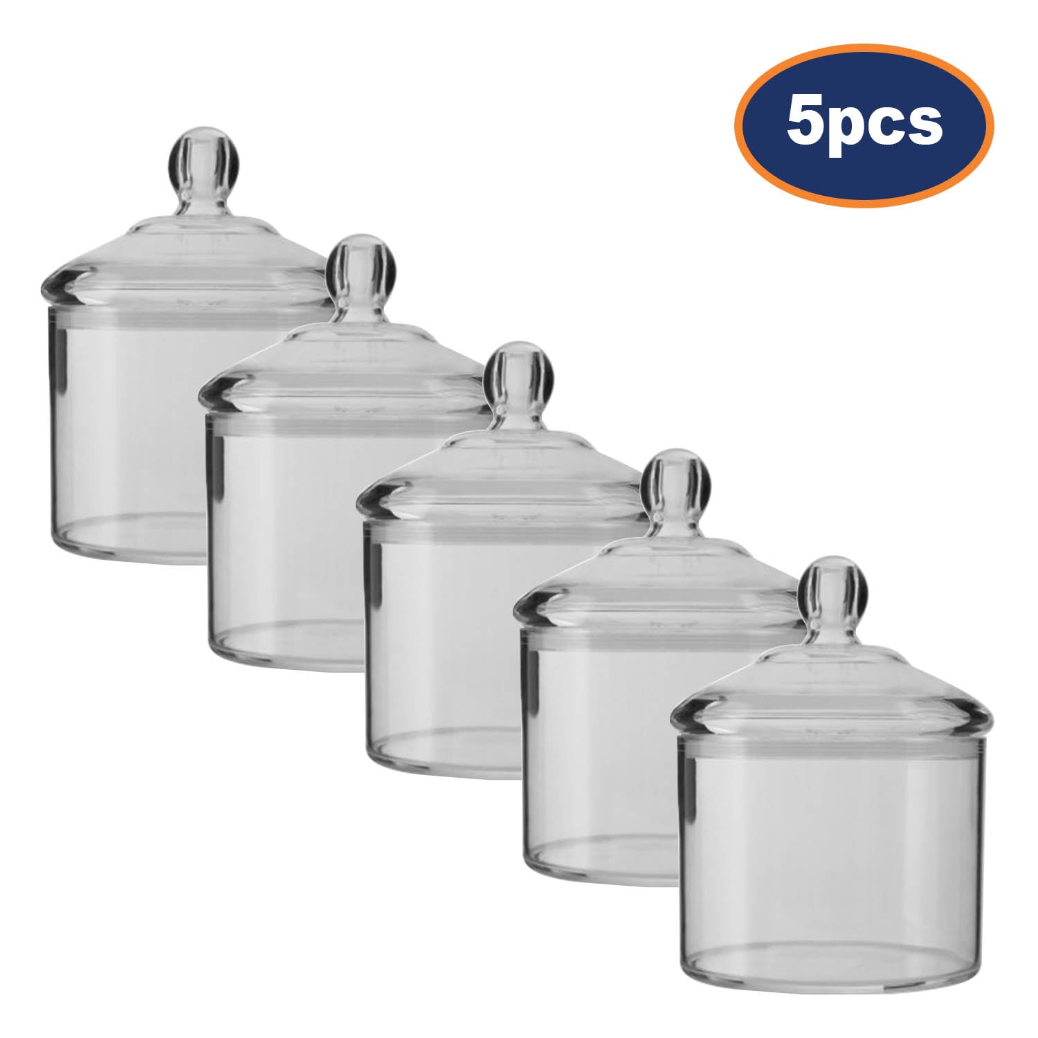 5pcs Gozo Large Transparent Food Storage Canister with Lid