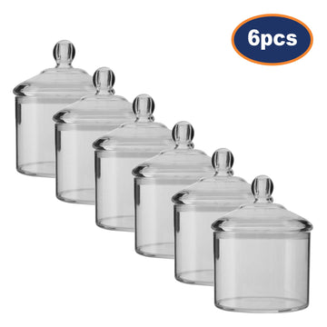 6pcs Gozo Large Transparent Food Storage Canister with Lid