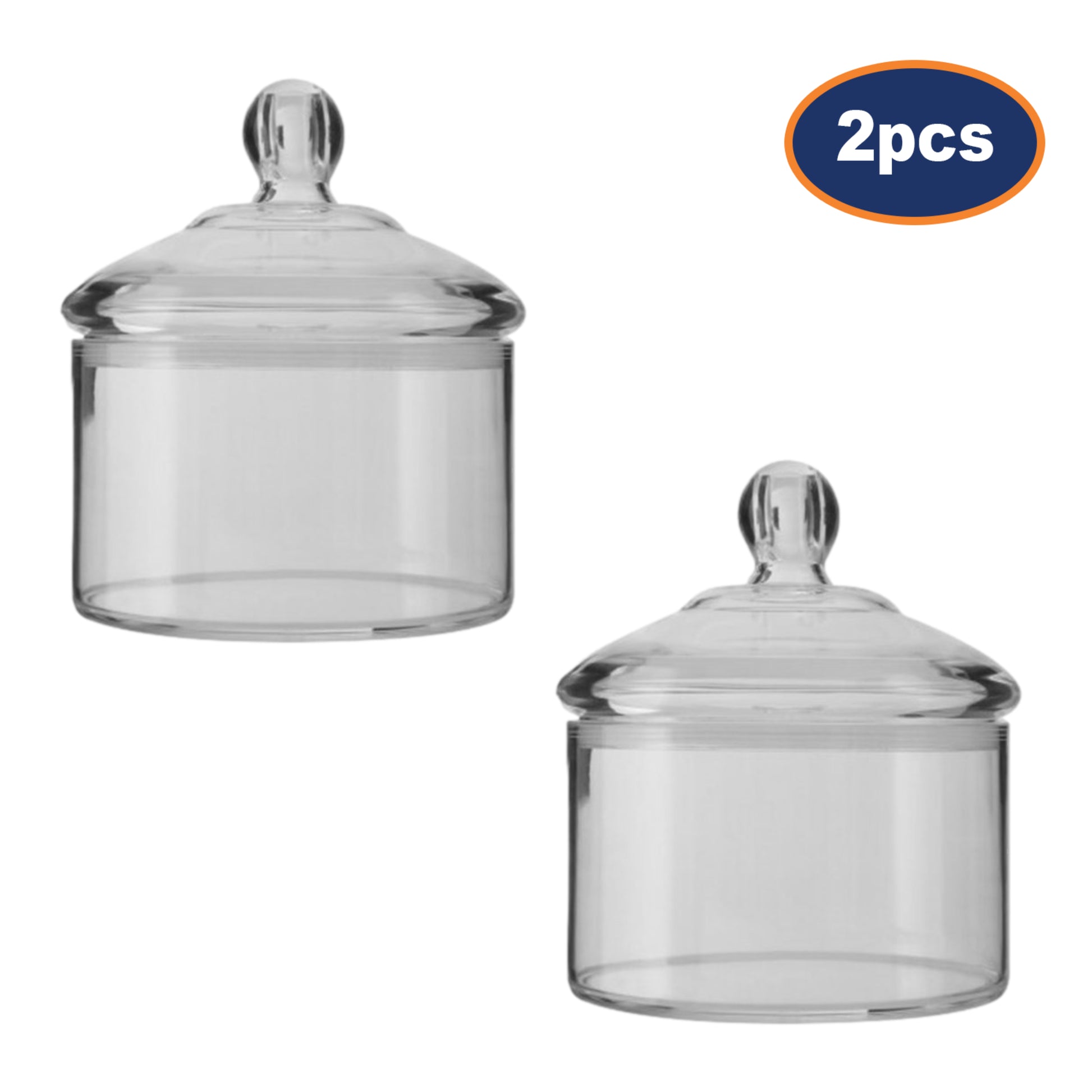 2pcs Gozo Medium Clear Plastic Round Jar