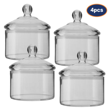 4pcs Gozo Medium Clear Plastic Round Jar