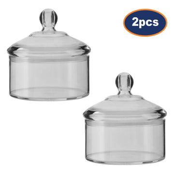 2pcs Gozo Small Round Jar Clear