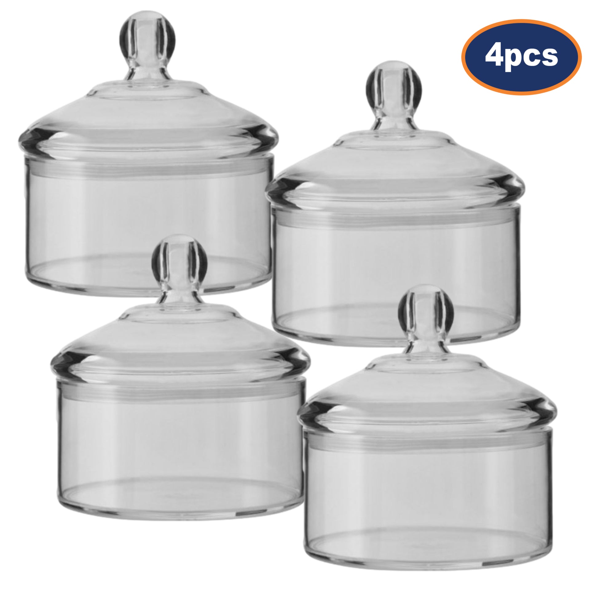 4pcs Gozo Small Round Jar Clear