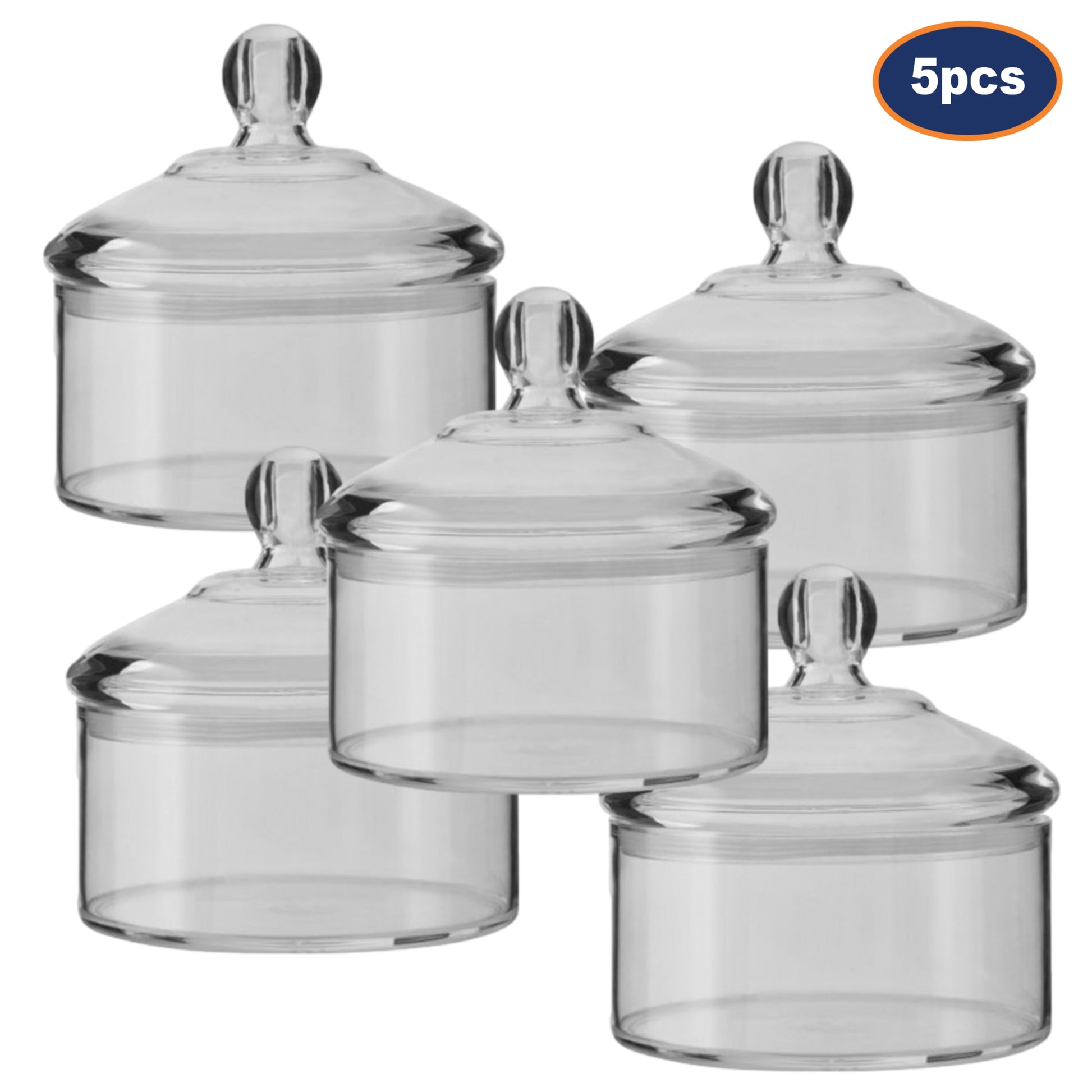 5pcs Gozo Small Round Jar Clear