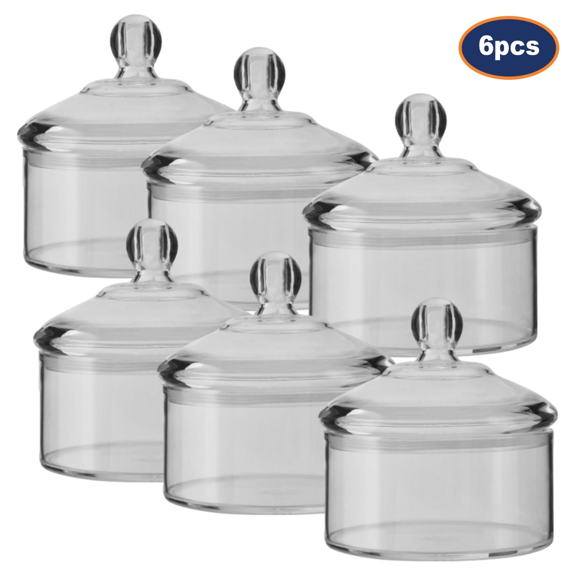 6pcs Gozo Small Round Jar Clear