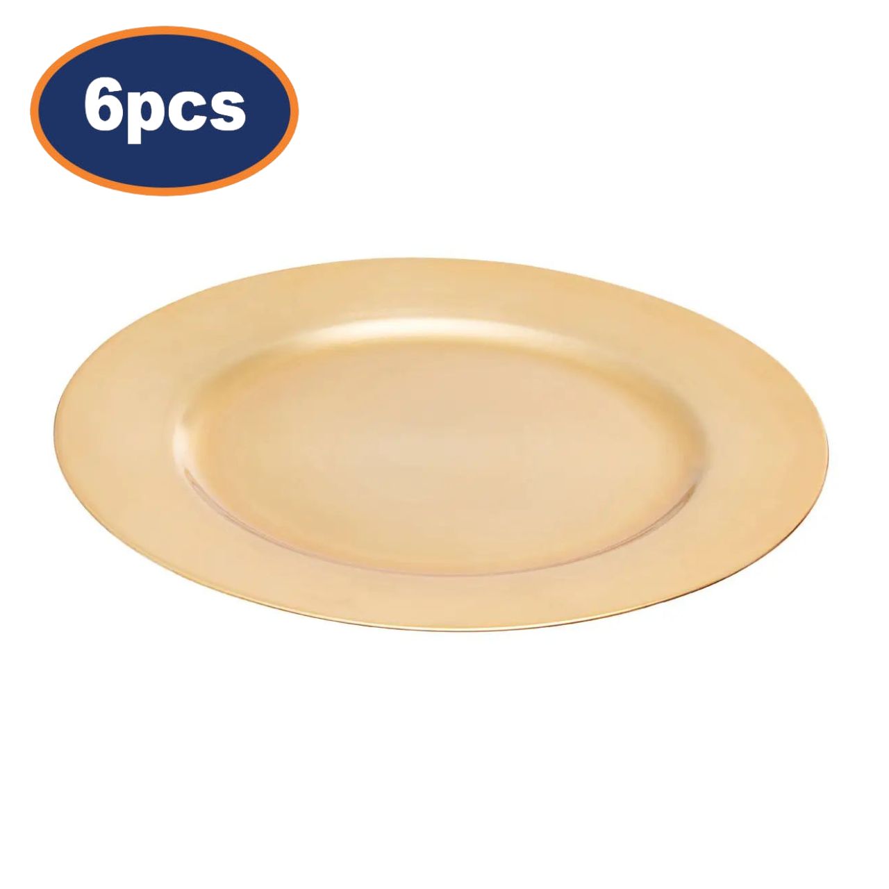 6Pcs Zia Gold Finish Charger Plates