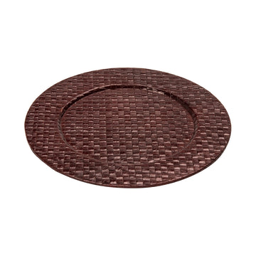 6Pcs Wovena Brown Finish Charger Plates
