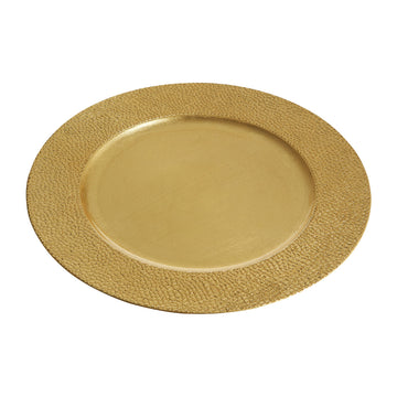 33Cm Pebble Effect Gold Charger Plate Dinner