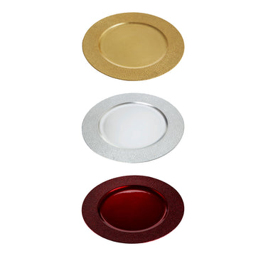 33Cm Pebble Effect Gold Charger Plate Dinner