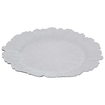 6Pcs Zia White Finish Reef Design Charger Plates