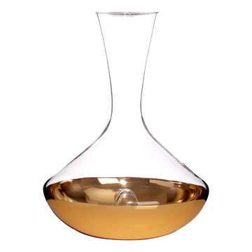 Vista Clear Glass Wide Gold Base Vase