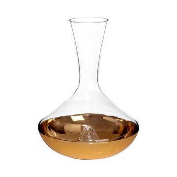 Vista Clear Glass Wide Gold Base Vase