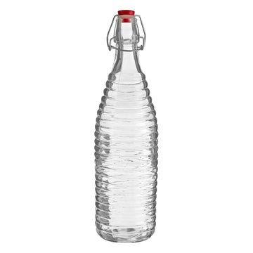 6pcs 1 Litre Clear Glass Bottle Clip Top Lid
