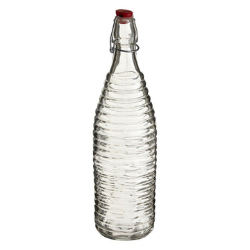 1 Litre Clear Glass Bottle With Clip Stopper