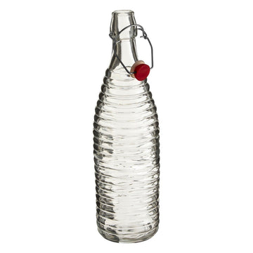 8pcs 1 Litre Clear Glass Bottle With Clip Stopper