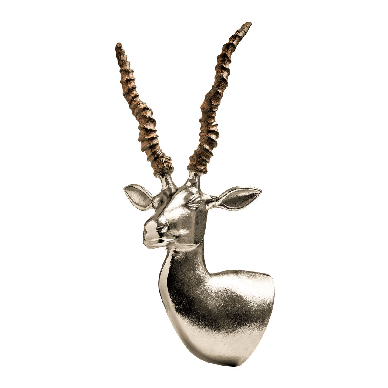 Buck Aluminium Gazelle Head Sculpture