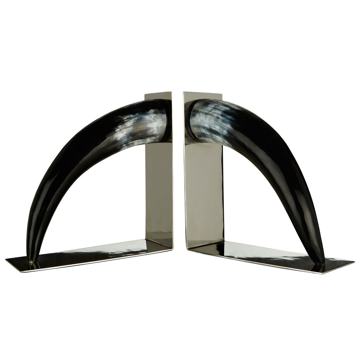 Bison Horn Bookends