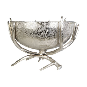 Buck Nickel Finish Aluminium Antler Bowl