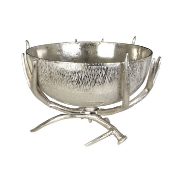 Buck Nickel Finish Aluminium Antler Bowl