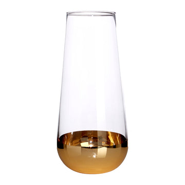 Vista Clear Glass Gold Base Vase