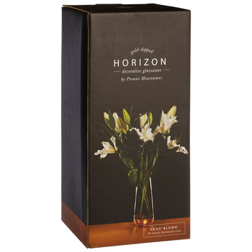 Vista Clear Glass Gold Base Vase