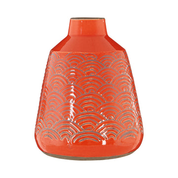 Zalta Orange Earthenware Vase
