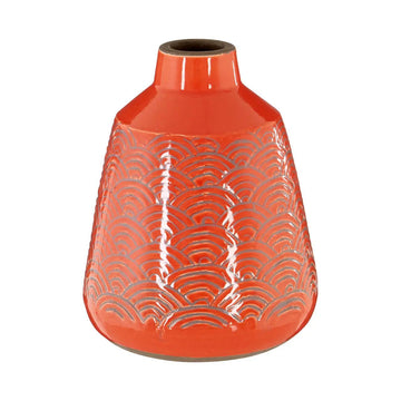 Zalta Orange Earthenware Vase