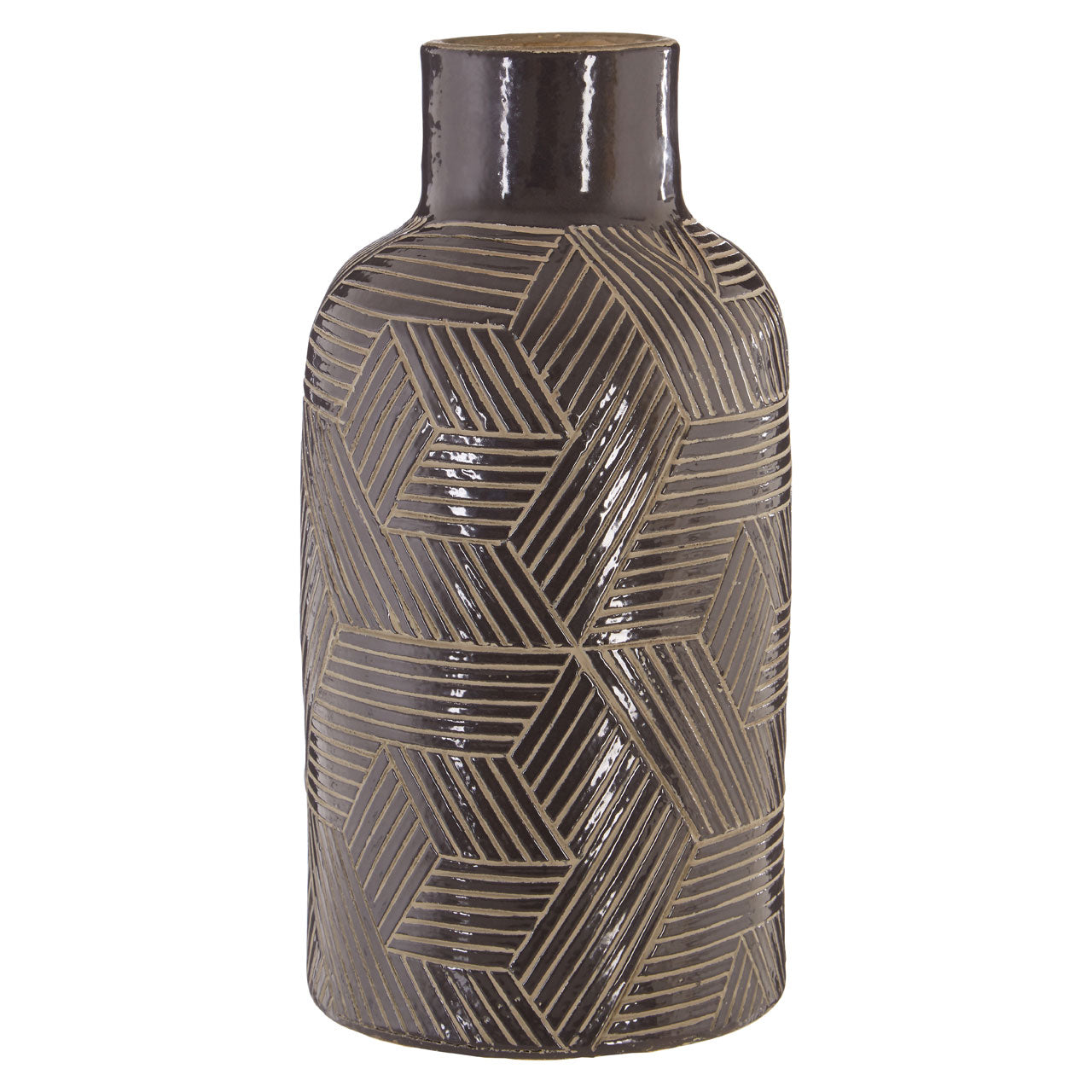 Vectro Large Black Earthenware Vase