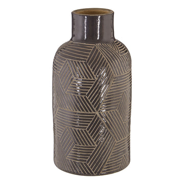 Vectro Large Black Earthenware Vase