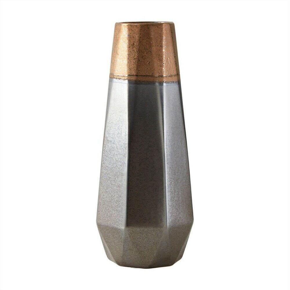 Jet Small Silver Metallic Vase Porcelain