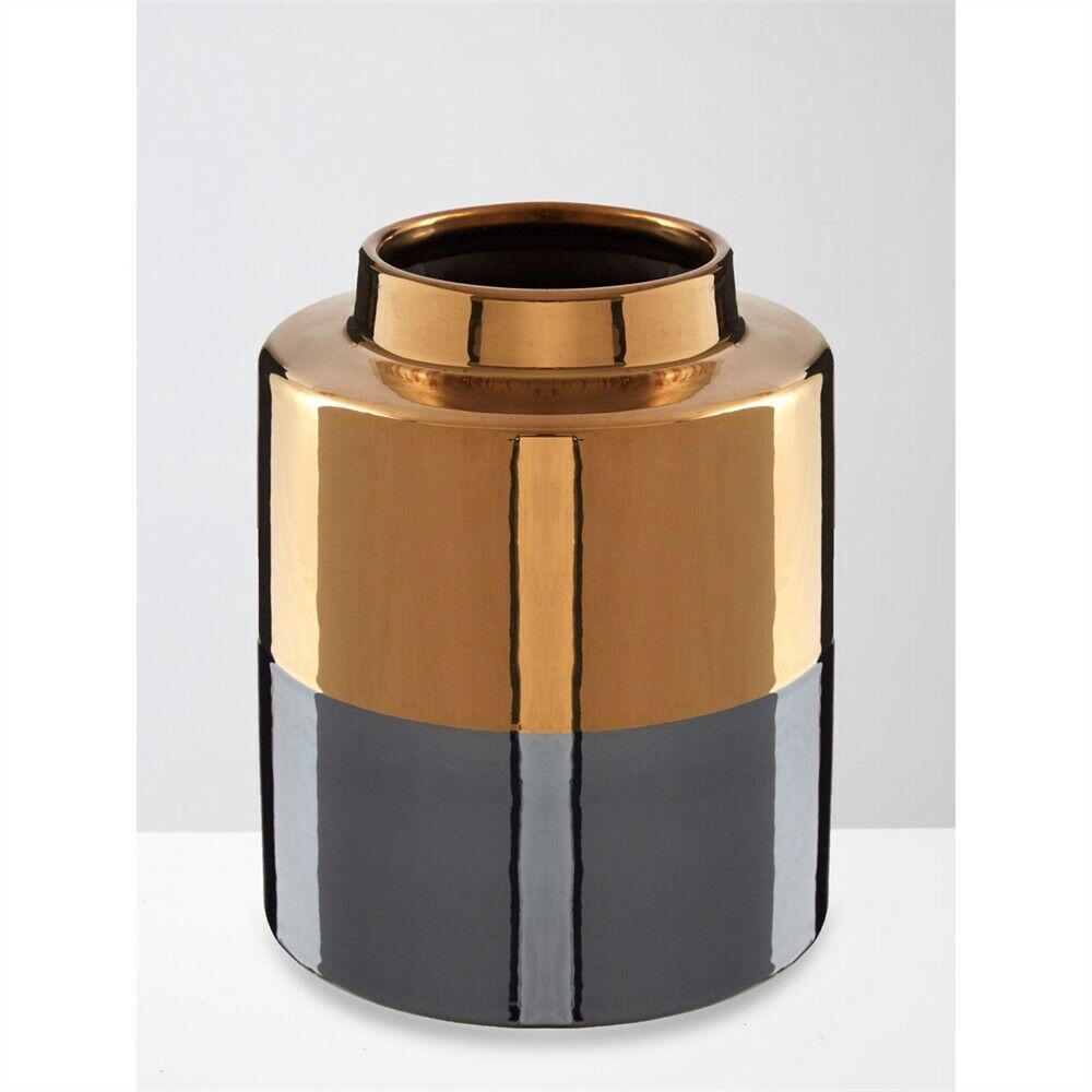 Stellaris Small Grey & Gold Metallic Vase