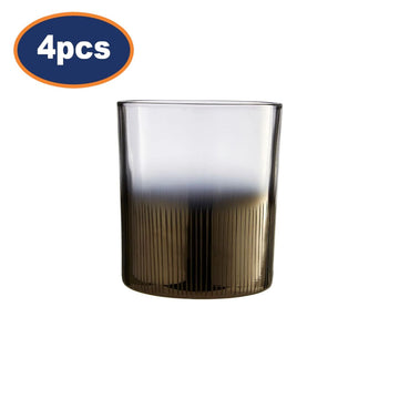 4Pcs Accento Silver Smoked Effect Glass Tealight Holders