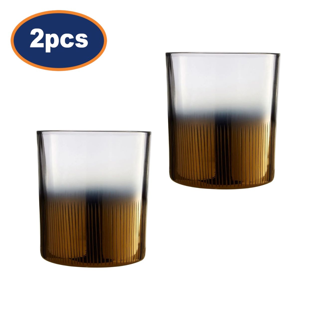 2Pcs Accento Smoked Gold Finish Glass Tealight Holders