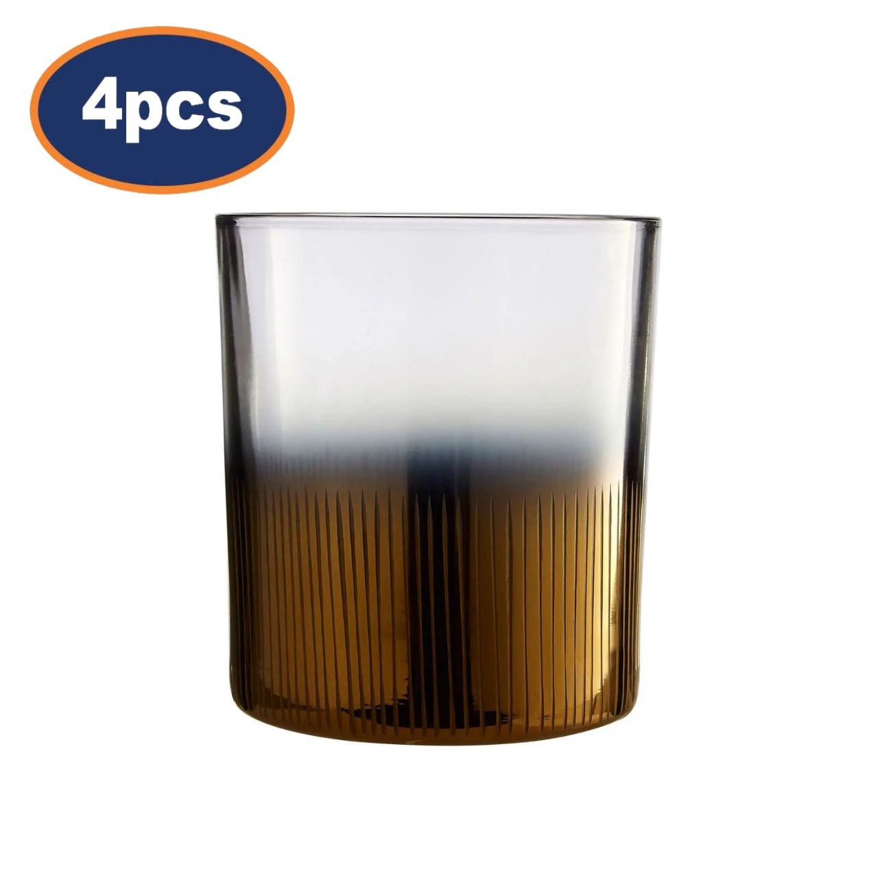 4Pcs Accento Smoked Gold Finish Glass Tealight Holders