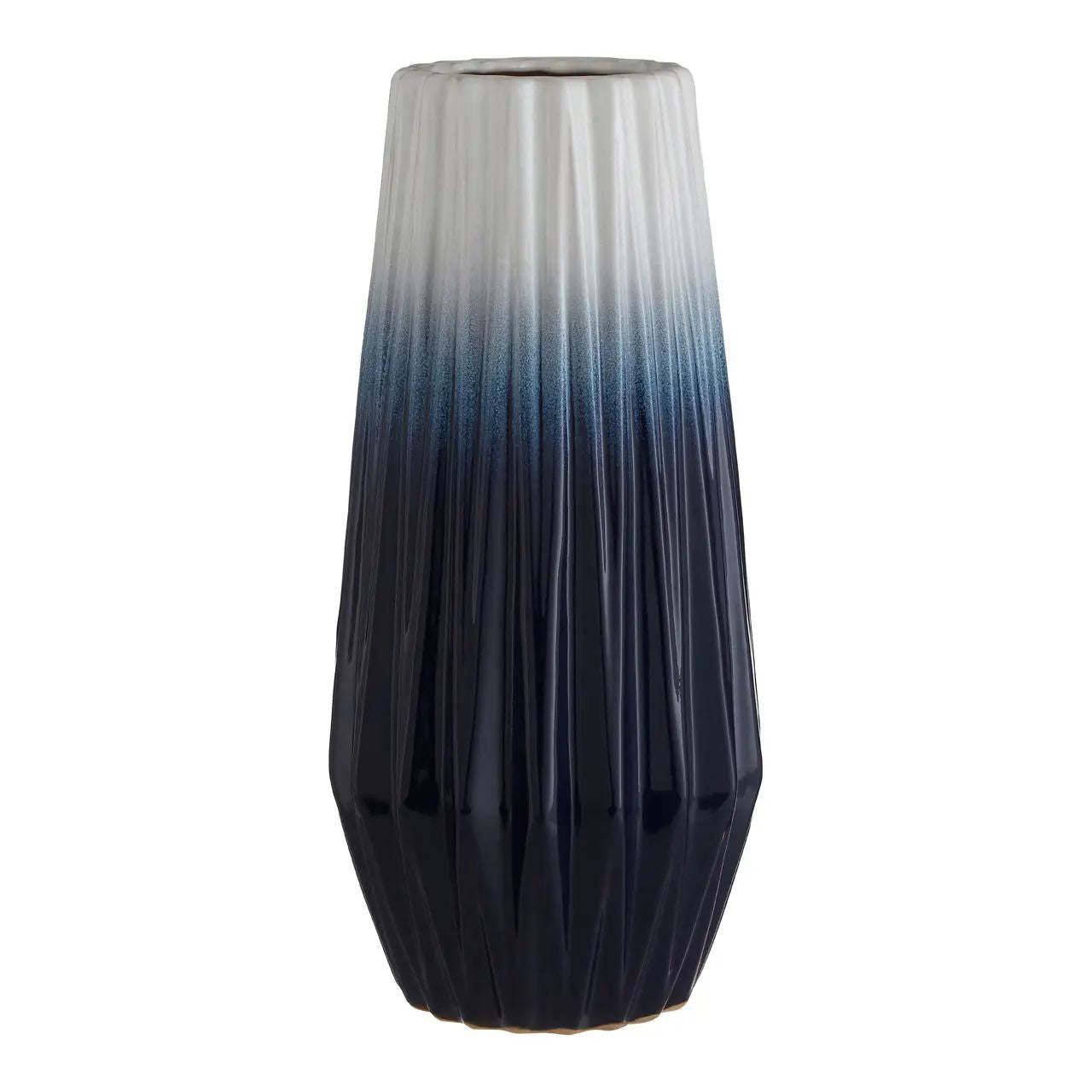 Azulex Large White & Blue Ceramic Vase