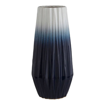 Azulex Large White & Blue Ceramic Vase