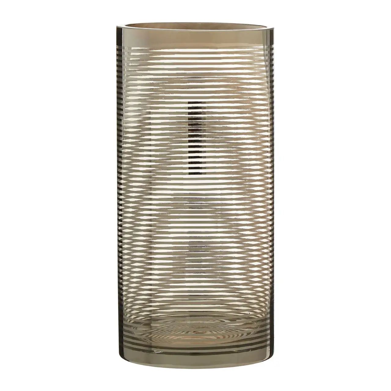 Rayan Small Nickel Stripe Glass Cylinder Vase