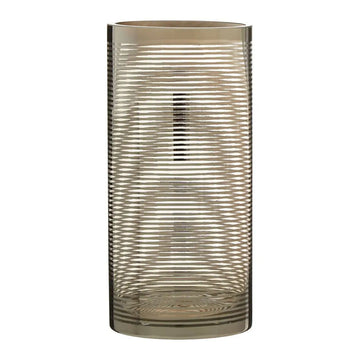 Rayan Small Nickel Stripe Glass Cylinder Vase