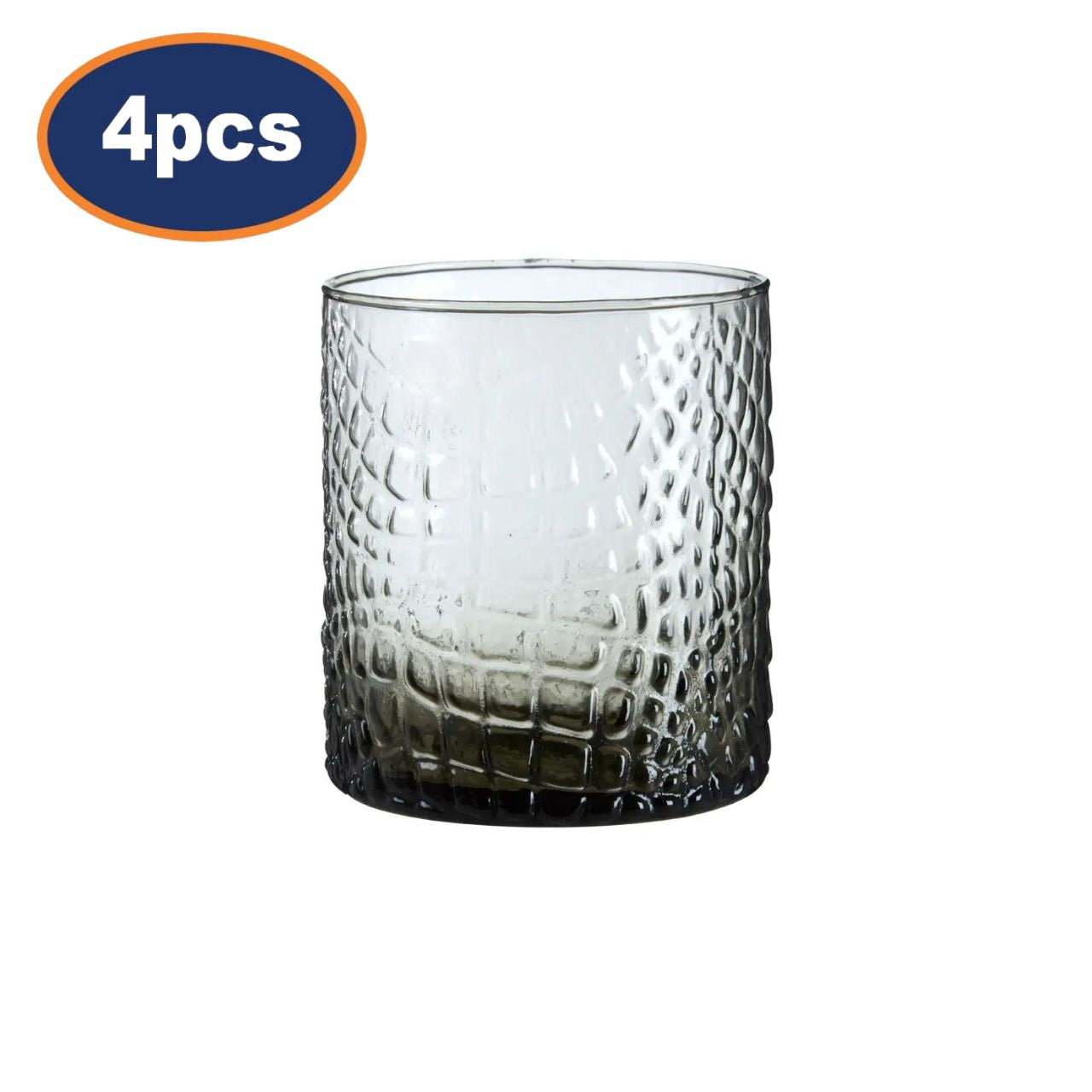 4Pcs Darain Smoked Effect Glass Tealight Holders