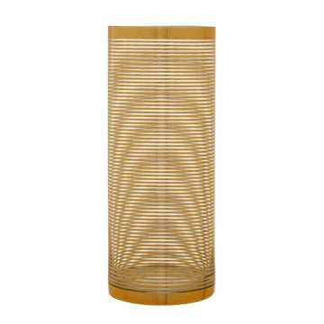 Rayan Large Gold Stripe Glass Cylinder Vase