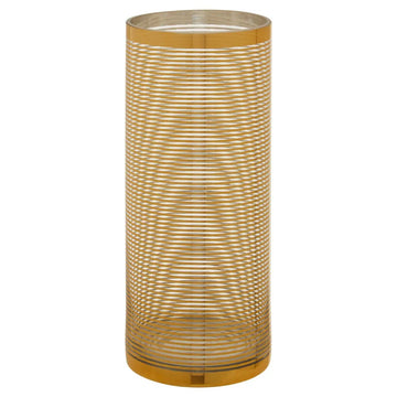 Rayan Large Gold Stripe Glass Cylinder Vase