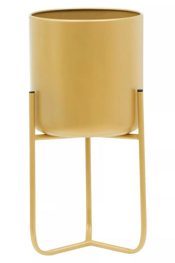 Azento Small Gold Finish Iron Floor Planter