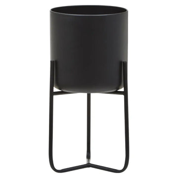 Azento Small Black Floor Planter