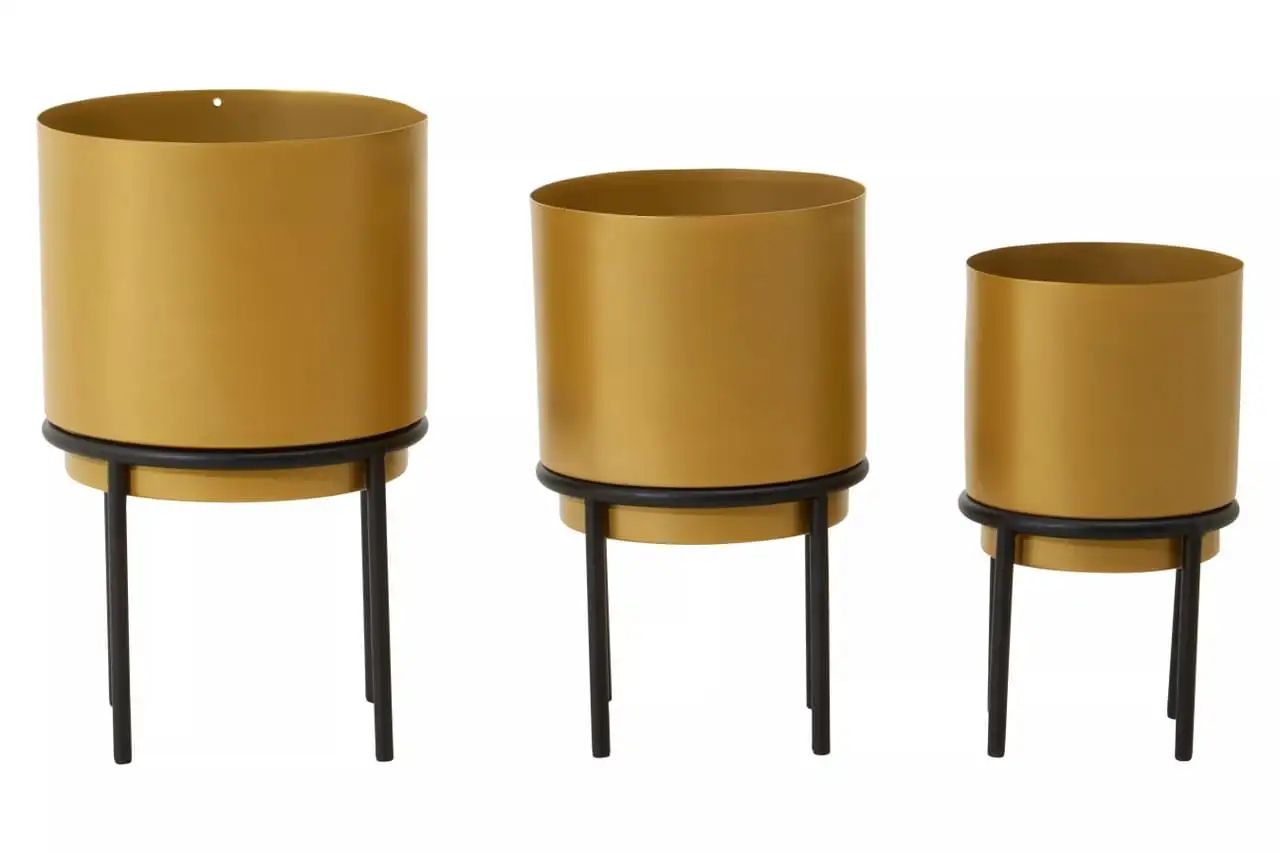 Azento 3Pc Gold Planter Set