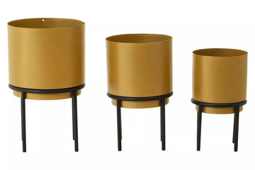 Azento 3Pc Gold Planter Set