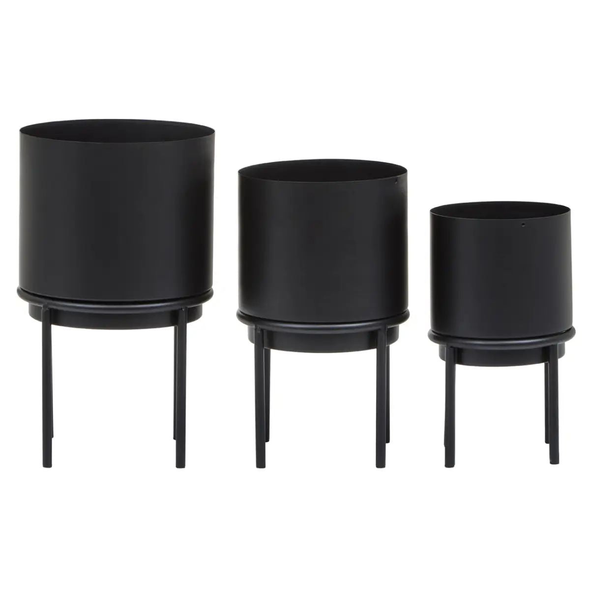 Azento 3Pc Black Planter Set