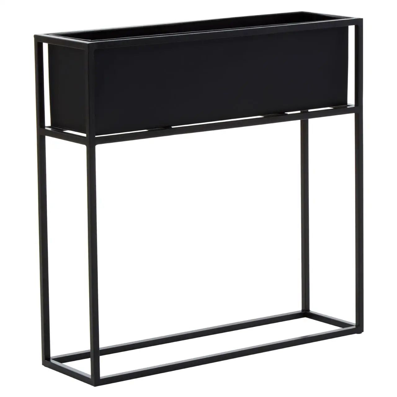 Ashwin Black Iron Floor Standing Plant Box