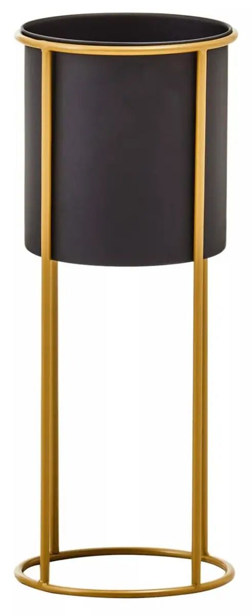 Trista Large Black & Gold Floor Standing Planter